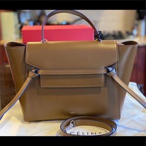 Celine mini belt bag camel w/blue outline